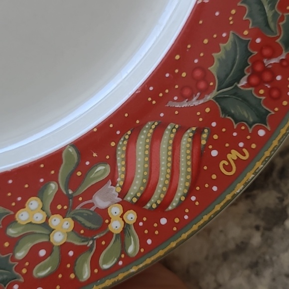 Set of 2 Vintage Gibson Boughs of Holly Christmas Dinner Plates ClaireMurray 11" - Picture 8 of 9